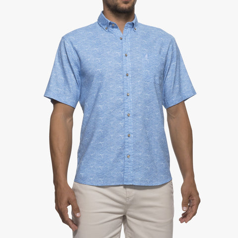 Big and Tall Cole Printed Hangin' Out Short Sleeve Button Down Shirt