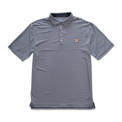 Astros Bunker PREP-FORMANCE Striped Polo