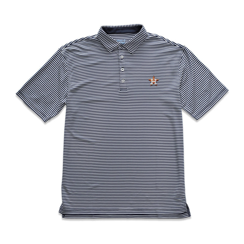 Astros Bunker PREP-FORMANCE Striped Polo