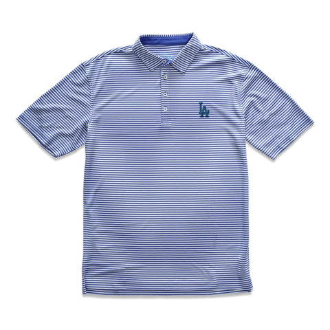Dodgers Bunker PREP-FORMANCE Striped Polo