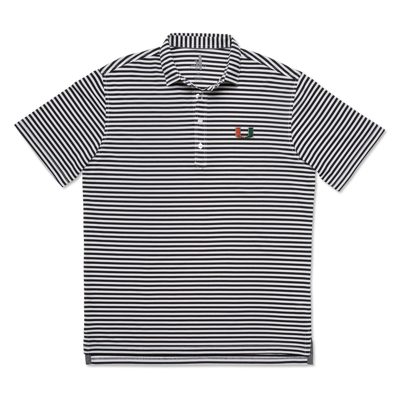 University Of Miami Ryder PREP-FORMANCE Striped Polo