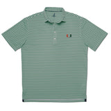 University Of Miami Ryder PREP-FORMANCE Striped Polo