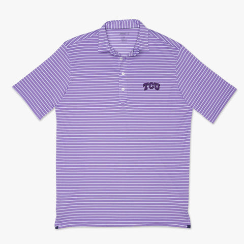 Texas Christian University Myers Striped PREP-FORMANCE Polo