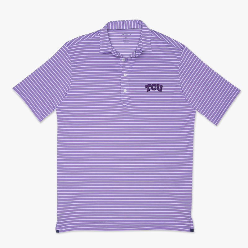 Texas Christian University Myers Striped PREP-FORMANCE Polo