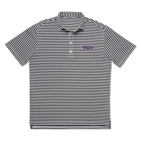 Texas Christian University Ryder PREP-FORMANCE Striped Polo
