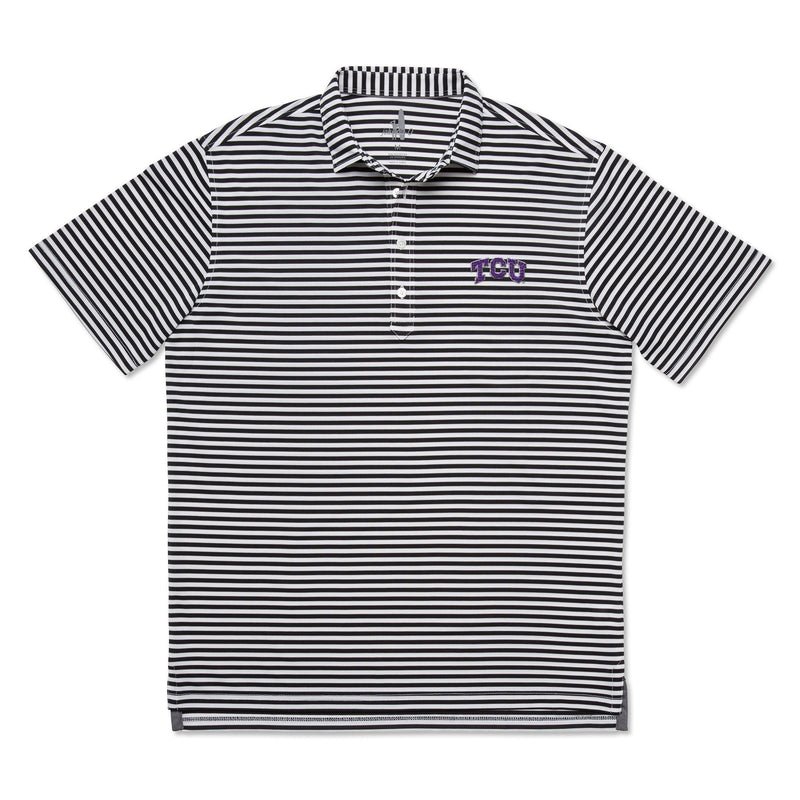Texas Christian University Ryder PREP-FORMANCE Striped Polo