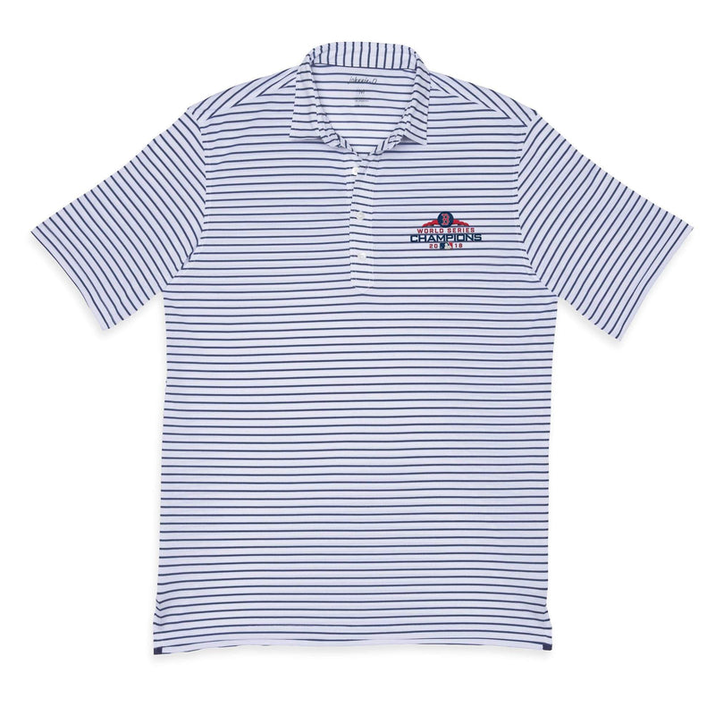 Red Sox 2018 World Series Champs Myers Striped PREP-FORMANCE Polo