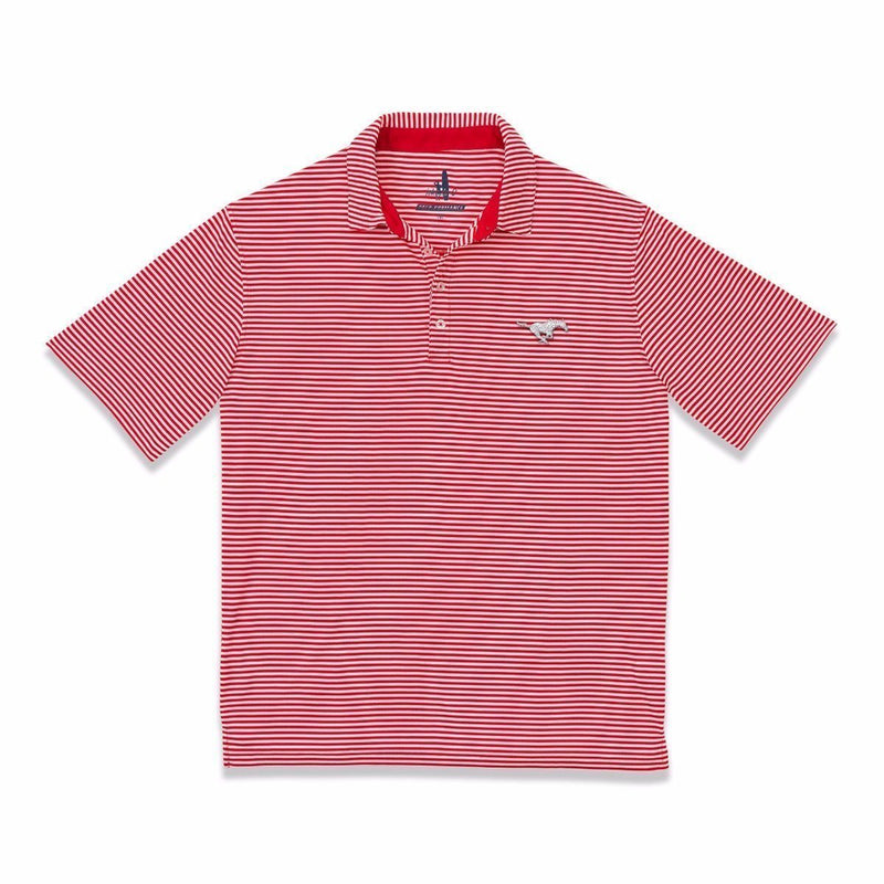 Southern Methodist University Bunker PREP-FORMANCE Striped Polo