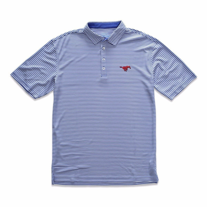 Southern Methodist University Bunker PREP-FORMANCE Striped Polo
